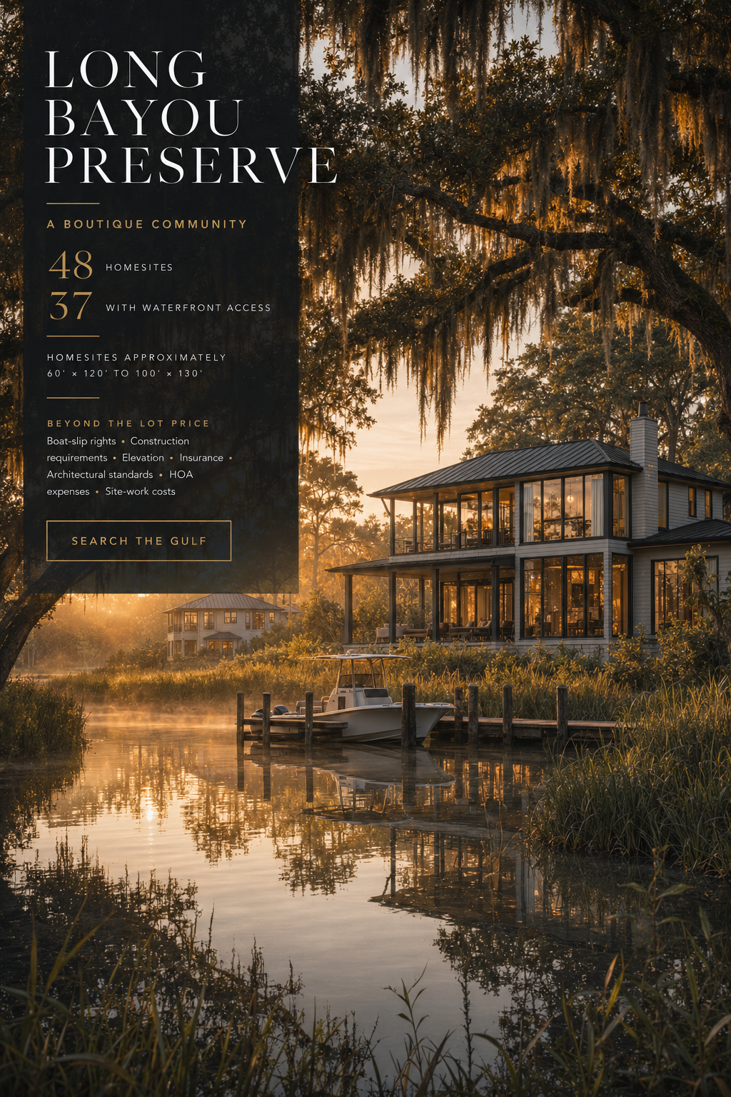 Long Bayou Preserve Orange Beach New Waterfront Homes and Homesites Orange Beach Alabama